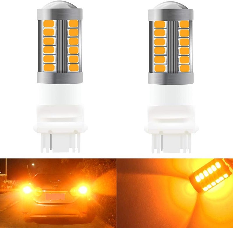 Sidaqi 2pcs Amber 3157 LED Turn Signal Bulbs - Image 1