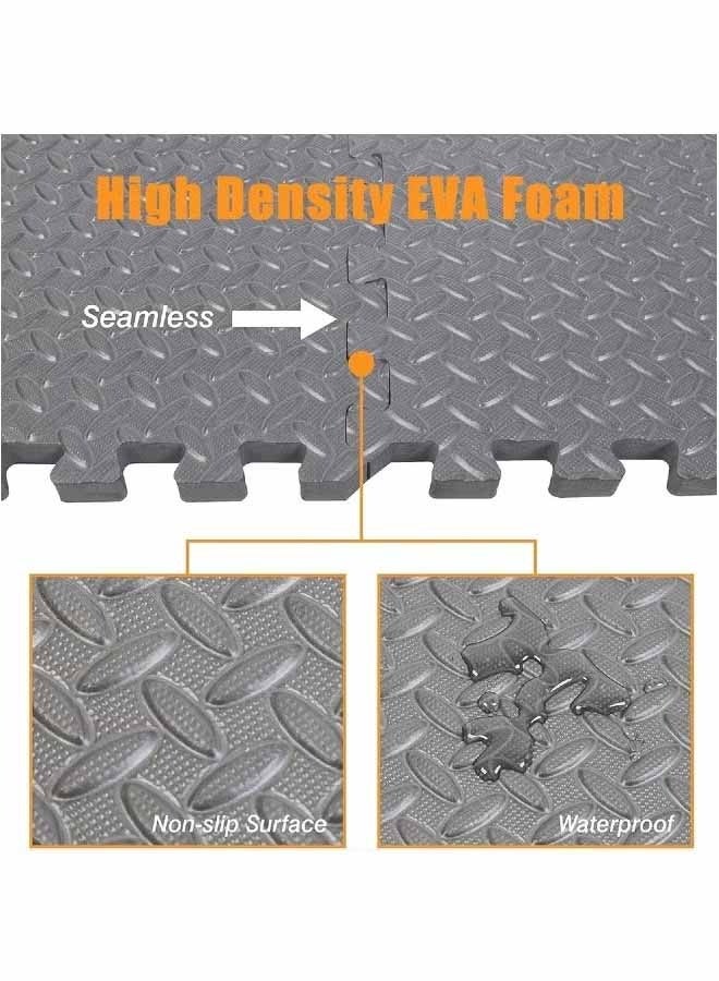 XiuWoo EVA Foam Floor Mat,Interlocking Exercise Mats for Home Gym,Multi-purpose Patchwork Flooring Grey 6/12/48PCS - Image 3
