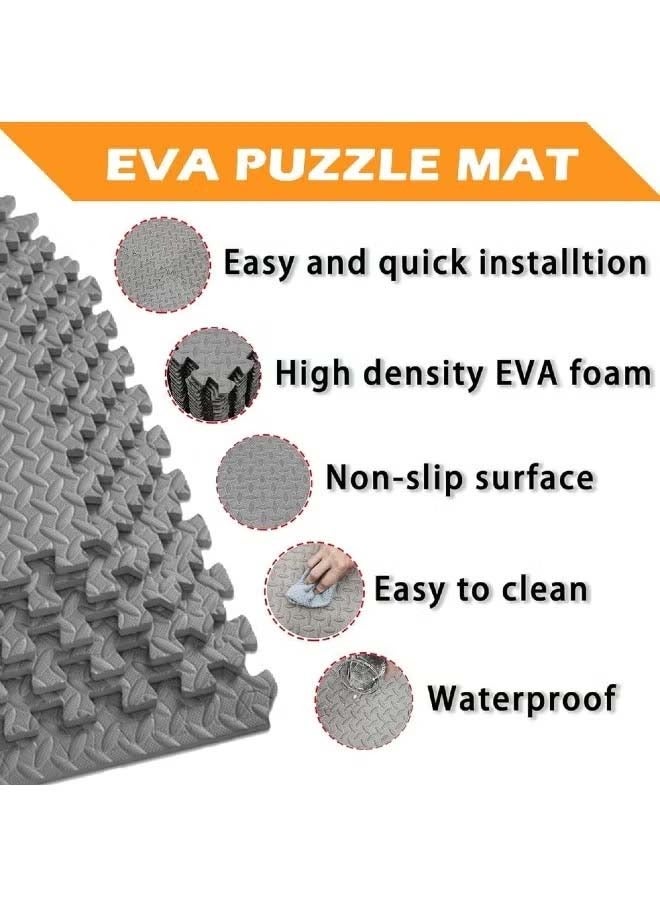 XiuWoo EVA Foam Floor Mat,Interlocking Exercise Mats for Home Gym,Multi-purpose Patchwork Flooring Grey 6/12/48PCS - Image 4