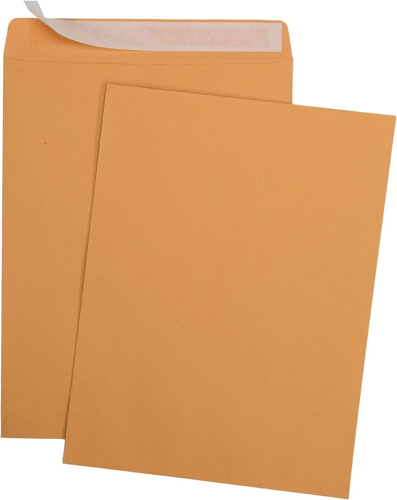 Aimoh 100 10 x 13 Self-Seal Brown Kraft Catalog Envelopes - 28lb, 100 Count, Ultra Strong Quick-Seal, 10x13 inch (39300) - Image 2