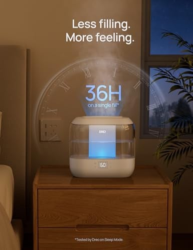 Dreo Smart Humidifier, Cool Mist Humidifiers for Bedroom, Quiet 4L Top Fill Ultrasonic Humidifiers for Home Office Plant & Baby with Nightlight, LED Display, 36H Runtime, APP/Voice Control, HM311S - Image 5