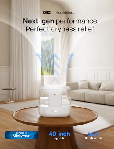Dreo Smart Humidifier, Cool Mist Humidifiers for Bedroom, Quiet 4L Top Fill Ultrasonic Humidifiers for Home Office Plant & Baby with Nightlight, LED Display, 36H Runtime, APP/Voice Control, HM311S - Image 3
