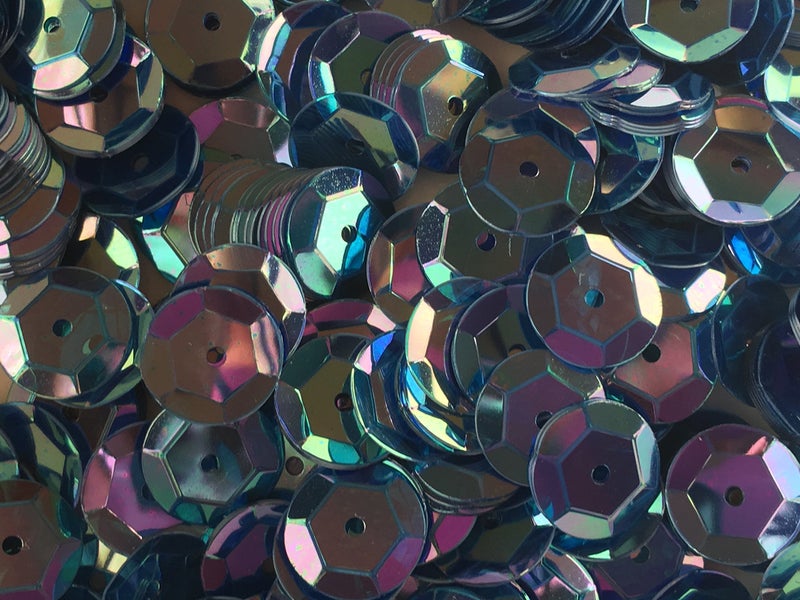 Golden Leaf Sequins 8mm 800/Pkg Royal Blue Iridescent - Image 5