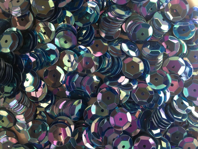 Golden Leaf Sequins 8mm 800/Pkg Royal Blue Iridescent - Image 2