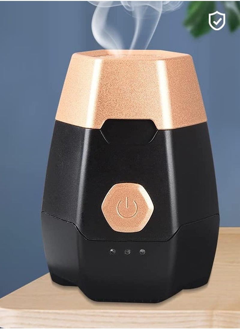 Bukhoor Electric Incense Burner,USB Rechargeable Incense Diffuser Burner,Incense Burner Dukhoon Bukhoor Aroma Diffuser Home Decor, Black  - Image 1