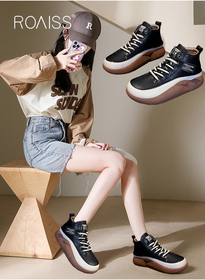 Ladies High Top Shoes Women New Platform Thick Sole Comfortable Walking Sneakers Lace Up Casual Sports Shoes - pzsku/Z25096CE84B9AF0BEC112Z/45/_/1735200130/3b71c229-dc8b-4dfd-a81a-89a6663e8293