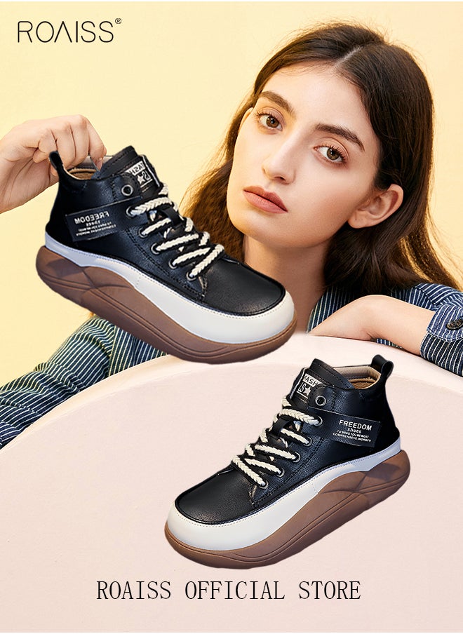 Ladies High Top Shoes Women New Platform Thick Sole Comfortable Walking Sneakers Lace Up Casual Sports Shoes - pzsku/Z25096CE84B9AF0BEC112Z/45/_/1735200131/a8baba84-7e80-460c-99bb-11c31256fbc8