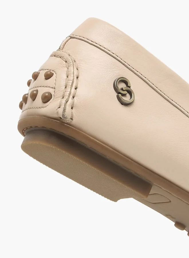 Celeste Women's Logo Accent Leather Slip-On Loafers