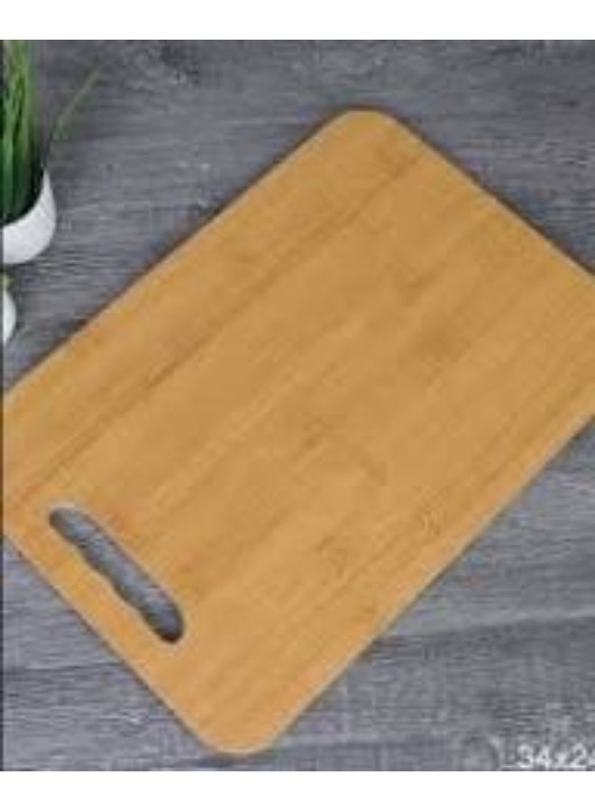 Natural bamboo wooden kitchen cutting board with handle - Image 1