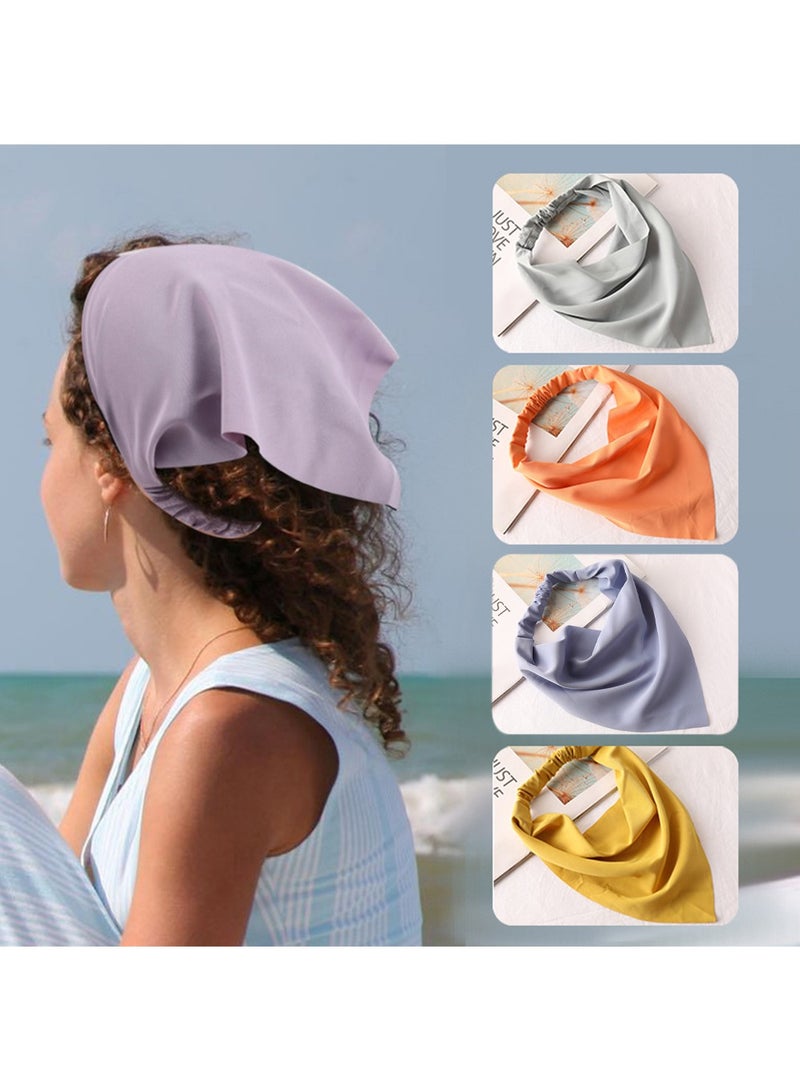 SYOSI Hair Scarf Headband for Women Elastic Headbands Accessories Triangle Fashion Girls 4 Pack  - Image 1
