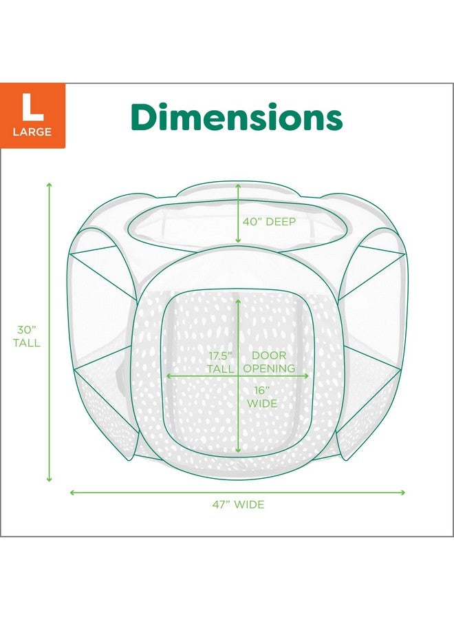 خيمة قطط قابلة للطي للعب الكلاب والقطط من فورهافن، مناسبة للاستخدام الداخلي والخارجي، قابلة للطي، قفص بسحاب للجراء - لون رمادي بيبلز، كبير - Image 4