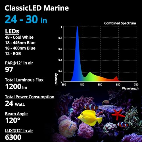 NICREW 24W Saltwater Aquarium Light, Marine LED Reef Light for Corals, Programmable Timer Controller, 24 to 30-Inch - Image 4