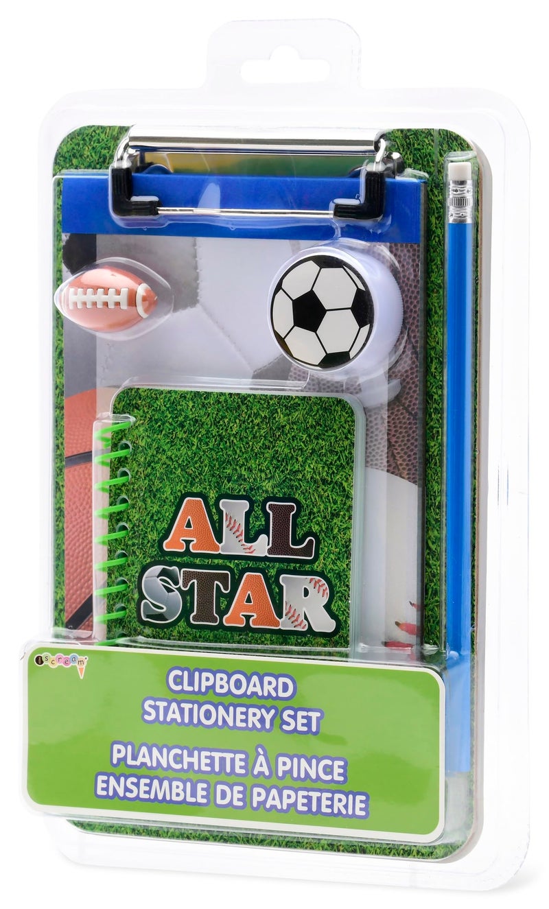 iscream 6.5" x 9" All Star Clipboard Stationery Set with Notebook, Pencil & More! - Image 4