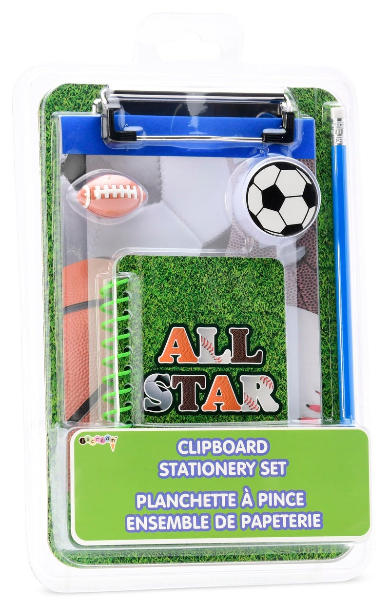 iscream 6.5" x 9" All Star Clipboard Stationery Set with Notebook, Pencil & More! - Image 5
