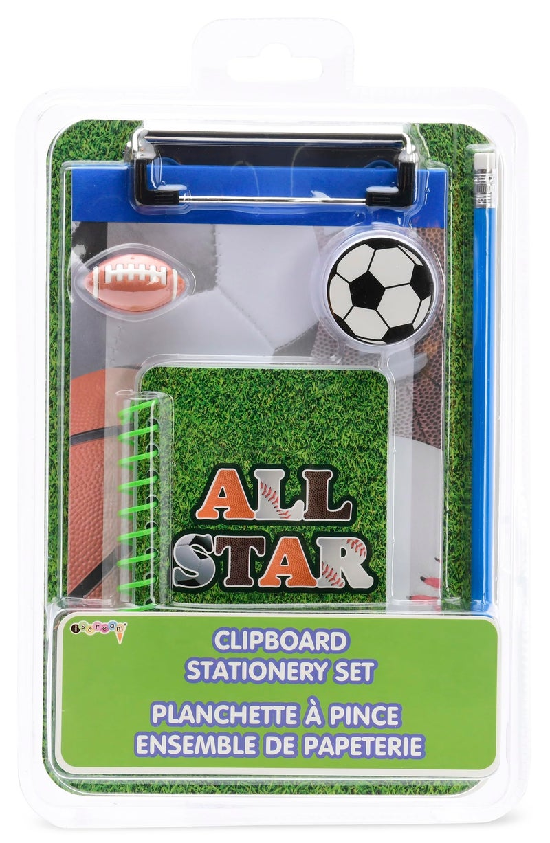 iscream 6.5" x 9" All Star Clipboard Stationery Set with Notebook, Pencil & More! - Image 1