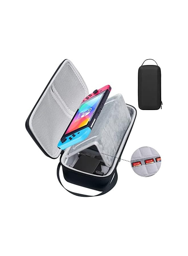 PROMASS Nintendo Switch OLED Carrying Case, Switch OLED Accessories Travel Storage Case Pouch, Deluxe Hard Shell Carrying Case for Nintendo Switch Console, Dock & Accessories - Image 1