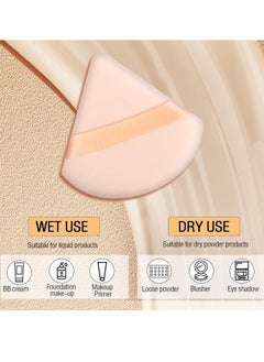Viedouce 6 Pieces Powder Puff Face Makeup Sponge Soft Velour Triangle Powder Puffs for Loose Powder Setting Powder Cosmetic Foundation Beauty Sponge  - Image 3
