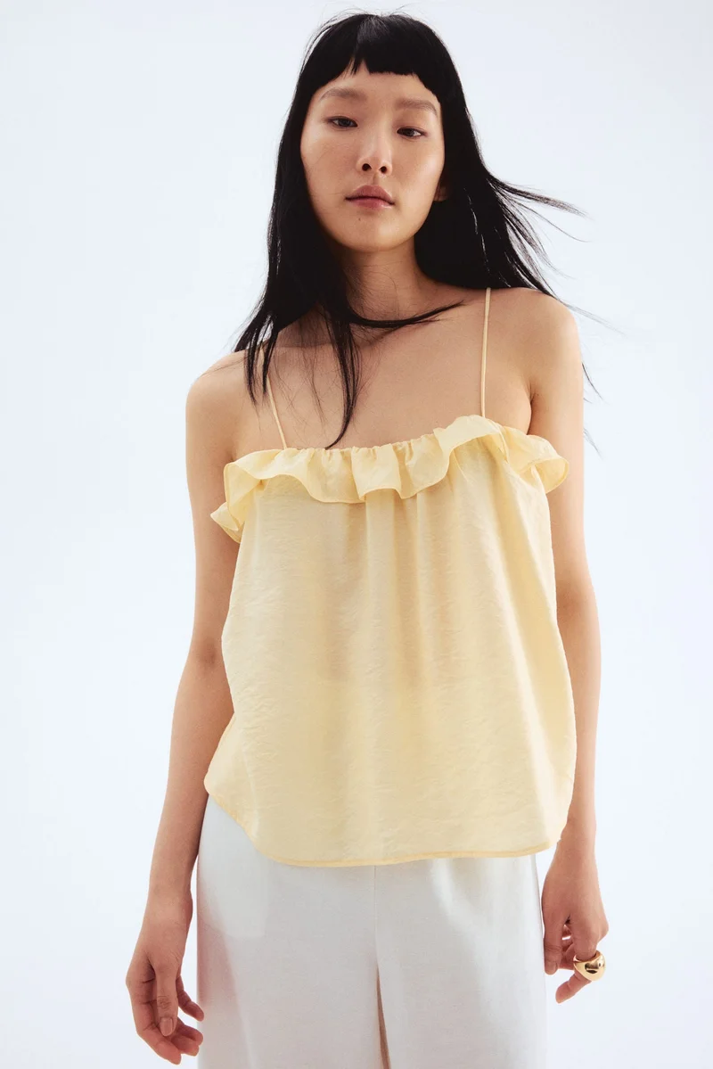 H&M Frill-trimmed strappy top