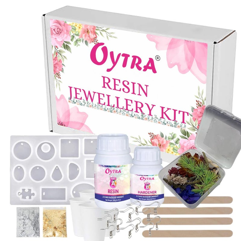 Oytra Oytra Resin Art Kit With Moulds And Tools Dried Flowers For Jewellery Making Materials Diy Floral Earrings Silicone Mold Craft Supplies For Beginners Adults Artists Professionals, Multicolor  - Image 1