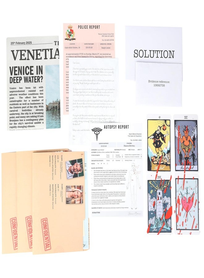 Talking Tables Murder Mystery Venice Edition Game Host Your Own Games Night, Challenges, Clues, Props, Family Games for Teens Adults Brain Teaser Puzzles Ages 16+ Players 1-4 - Image 2