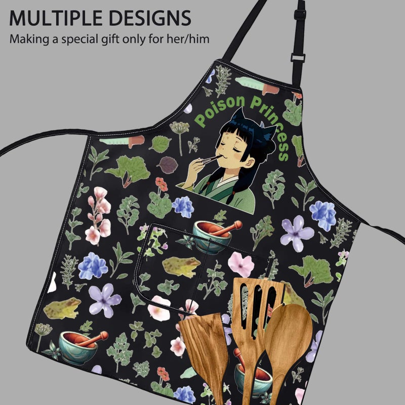 POFULL Animated Movie Inspired Gift Anima Fans Apron Apothecary Gift Poison Princess Apron With Pockets (Poison Princess) - Image 4