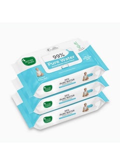 Mother Sparsh 99% Pure Water Baby Wipes Pack Of 3 (40 X 3 Wipes) ; Travel Friendly Pack Made With Plant Based Fabric  - Image 1