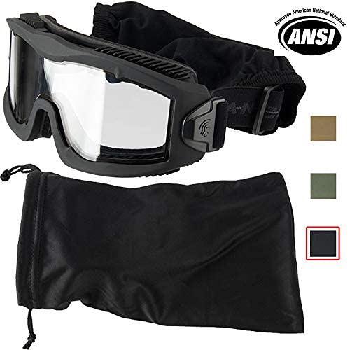 Lancer Tactical AERO Airsoft Tactical Safety Goggles -3mm Dual Pane Lens, Anti-Fog Glasses for Hunting and Cycling-One Len (Black) - Image 4