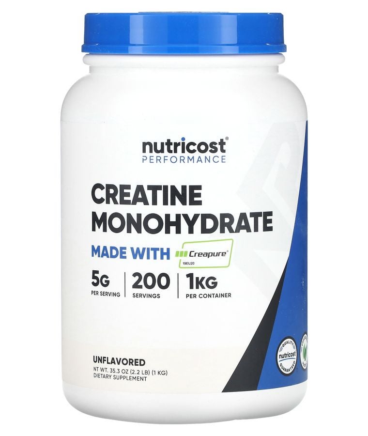 Nutricost Performance Creatine Monohydrate Made with Creapure® Unflavored 35.3 oz (1 kg)