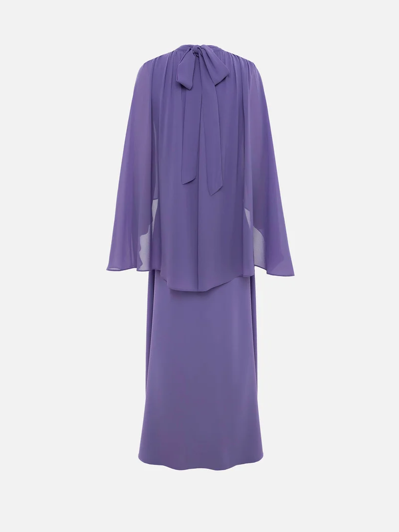 Lichi  Maxi dress with voluminous sleeves and bow at the neck for Women | Best Price UAE