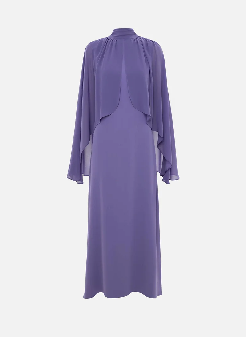 Lichi  Maxi dress with voluminous sleeves and bow at the neck for Women | Best Price UAE