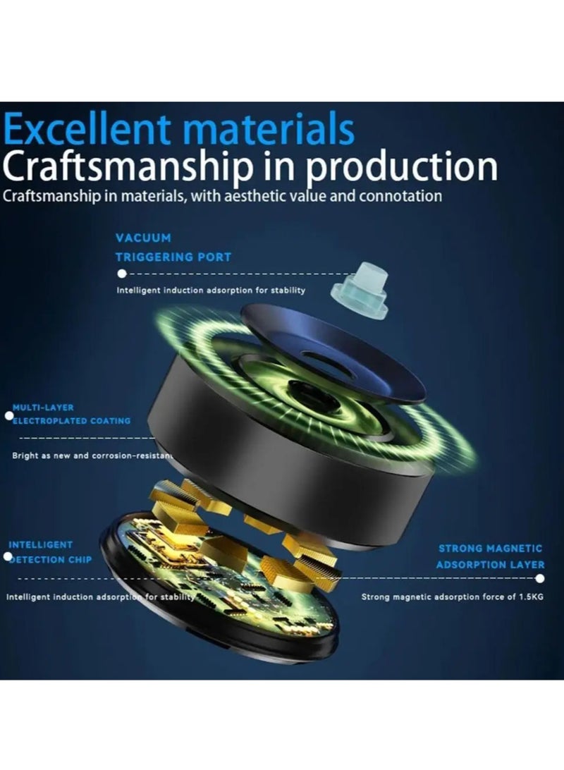 ارواق حامل هاتف، حامل هاتف محمول ذكي مثبت على السيارة، حامل تثبيت مغناطيسي محمول مزدوج الجوانب، امتصاص قوي 360 درجة حامل للهاتف الخلوي، (قطعة واحدة، فضي) - Image 2