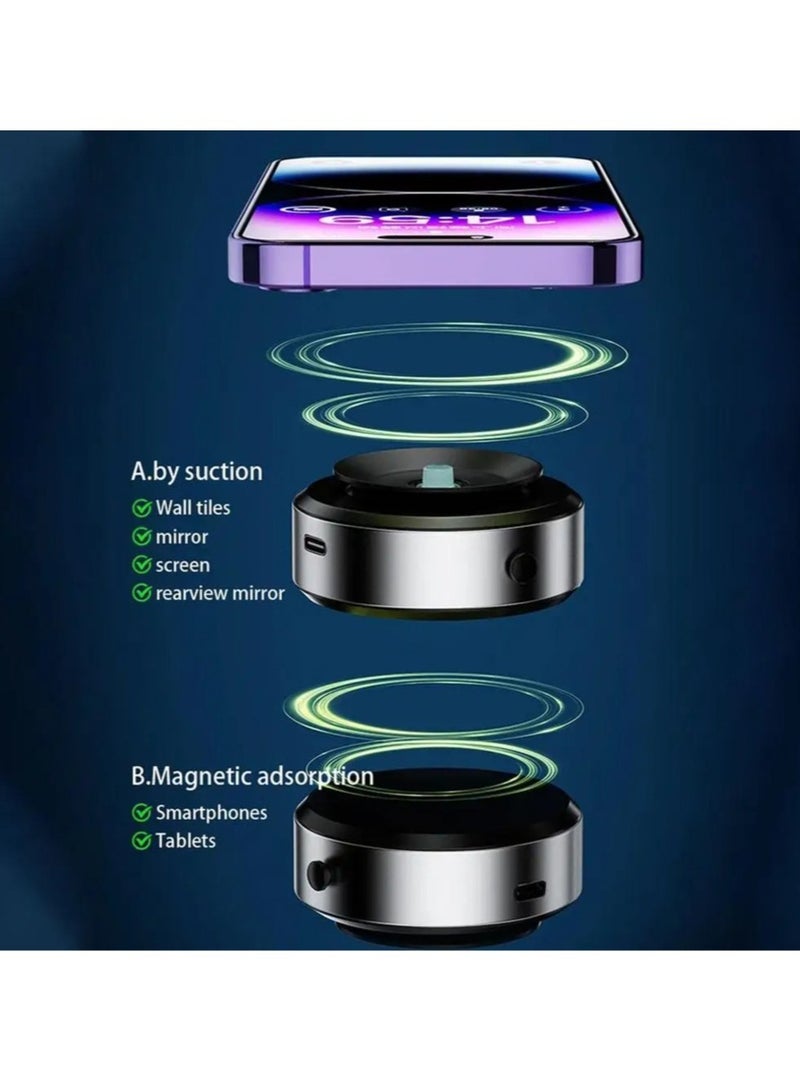 ارواق حامل هاتف، حامل هاتف محمول ذكي مثبت على السيارة، حامل تثبيت مغناطيسي محمول مزدوج الجوانب، امتصاص قوي 360 درجة حامل للهاتف الخلوي، (قطعة واحدة، فضي) - Image 4