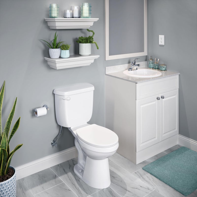 PROFLO PF194R Rockaway 19" Circular Vitreous China Drop In Bathroom Sink with Overflow and 3 Faucet Holes at 4" Centers - White - Image 2
