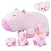 SuzziPals 5in1 Pink Capybara Plush with Babies Inside 5Pcs Set Capybara Stuffed Animal with Mommy 4 Babies Cute Plush Pillow Decor Cute 3 to 8 Year Old Girl Gift Imaginative Toy Capibara - Image 2