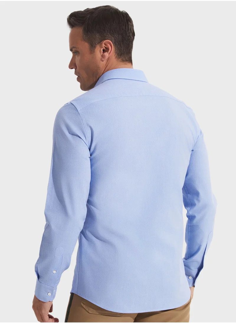 جون Textured Slim Fit Shirt