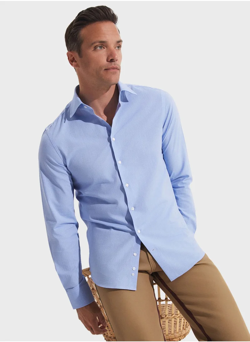 جون Textured Slim Fit Shirt