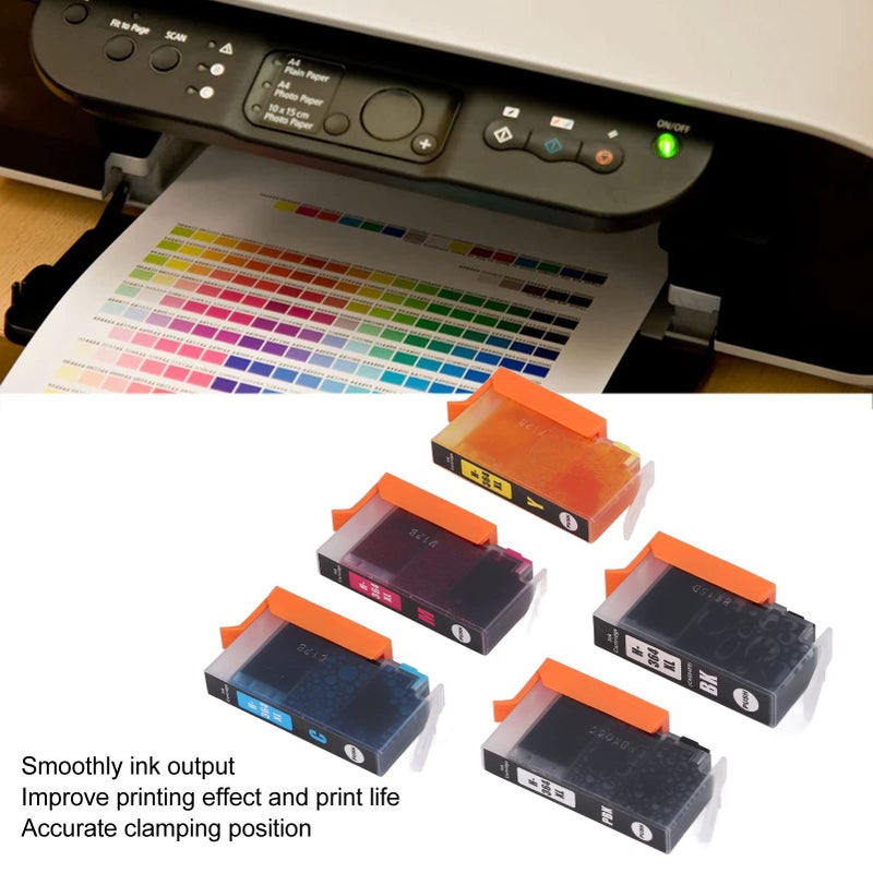 Clear Fadeless Print Ink Cartridge for Photosmart B8550 B8553 B8558 C6380 C6383 5 Colors - Image 5
