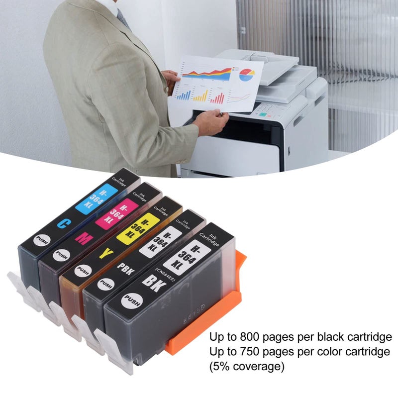 Clear Fadeless Print Ink Cartridge for Photosmart B8550 B8553 B8558 C6380 C6383 5 Colors - Image 4