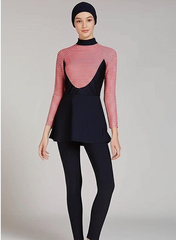 مايوه سباحة بناتي من قطعتين، خامة مريحة وسريعة الجفاف.