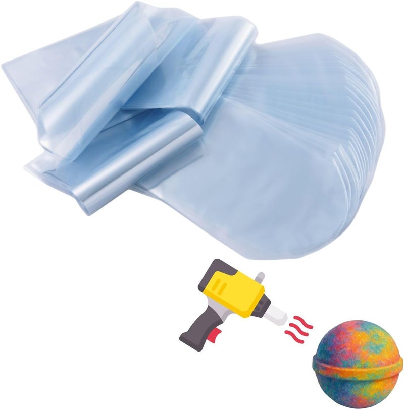 WEIWEI PACKAGING WEIWEI - 200 PCS 6x6 inch Odorless PVC Heat Shrink Wrap Bags 100 Gauge for Bath Bombs | Dome Shrink Bags - Image 1