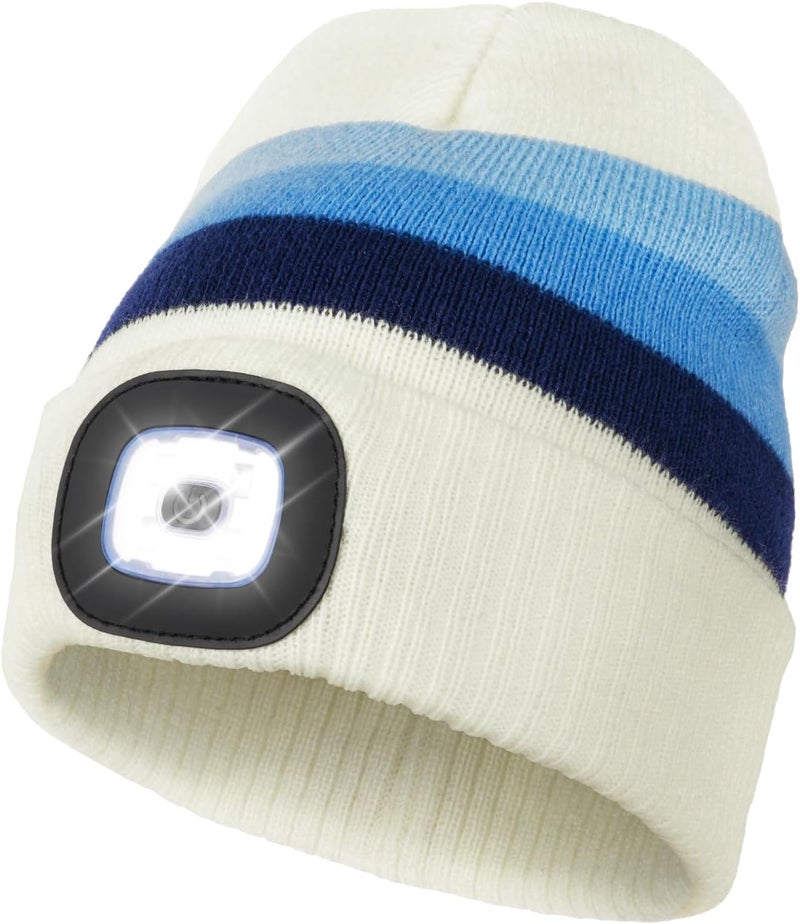 YunTuo Store LED Beanie for Kids, Unisex Rechargeable Headlamp Hat Winter Night Lighted Cap, Gifts for Kids Boys Girls - Image 1