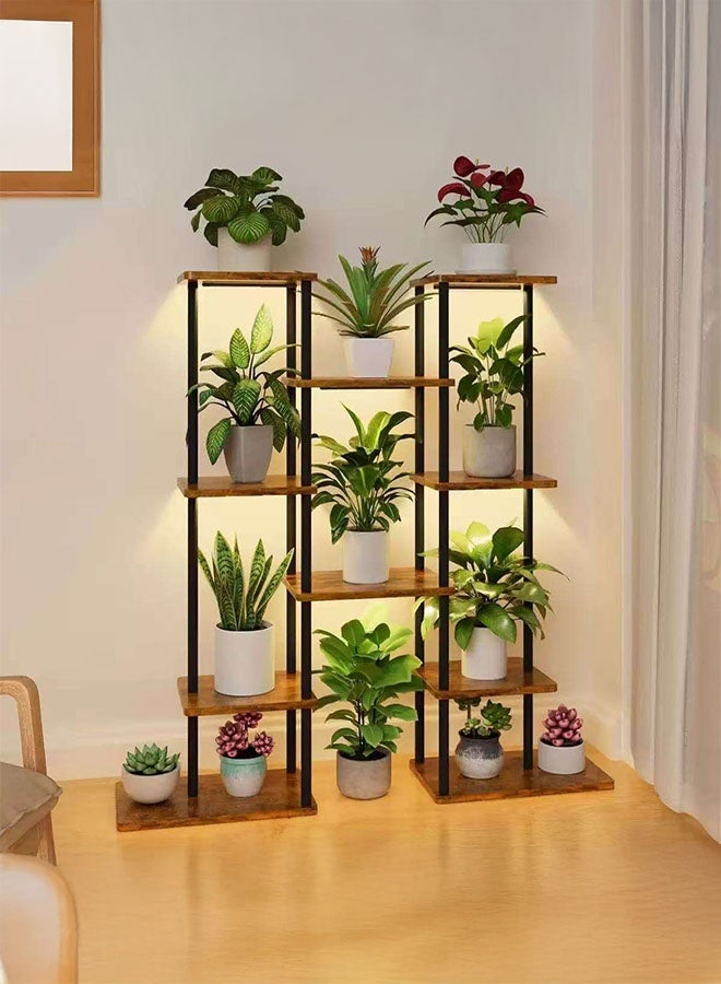 دوسالا حامل نباتات داخلي لزاوية من المعدن مع 6 مستويات و10 أص pots دون إضاءة  - Image 1