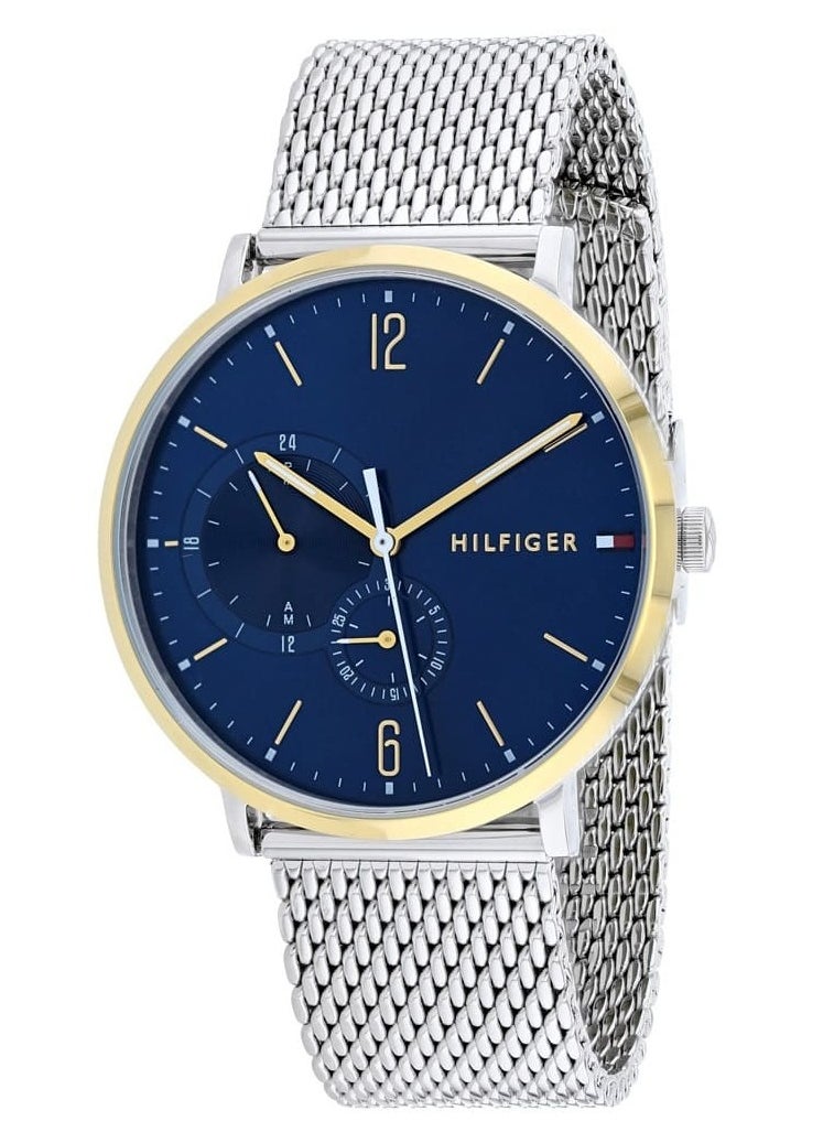TOMMY HILFIGER - TOMMY HILFIGERMen’s Round Shape Stainless Steel Analog Wrist Watch 40 mm – Silver – 1791505 - Image 1