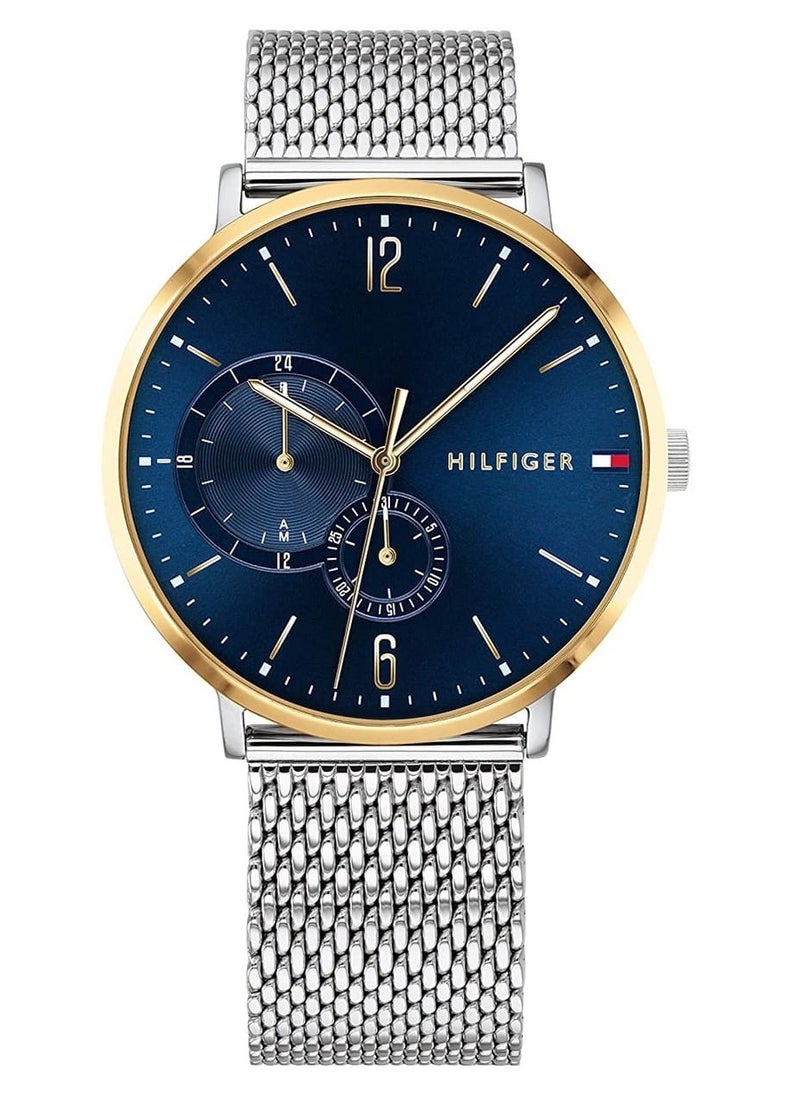 TOMMY HILFIGER - TOMMY HILFIGERMen’s Round Shape Stainless Steel Analog Wrist Watch 40 mm – Silver – 1791505 - Image 1