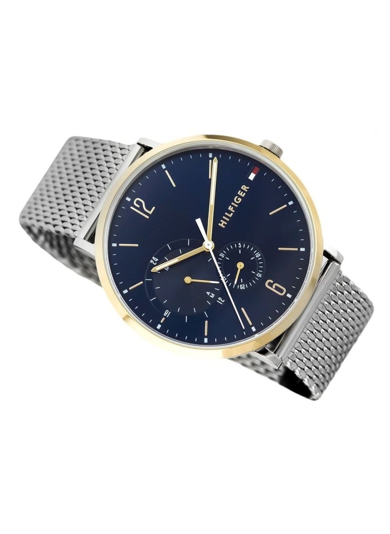 TOMMY HILFIGER - TOMMY HILFIGERMen’s Round Shape Stainless Steel Analog Wrist Watch 40 mm – Silver – 1791505 - Image 1