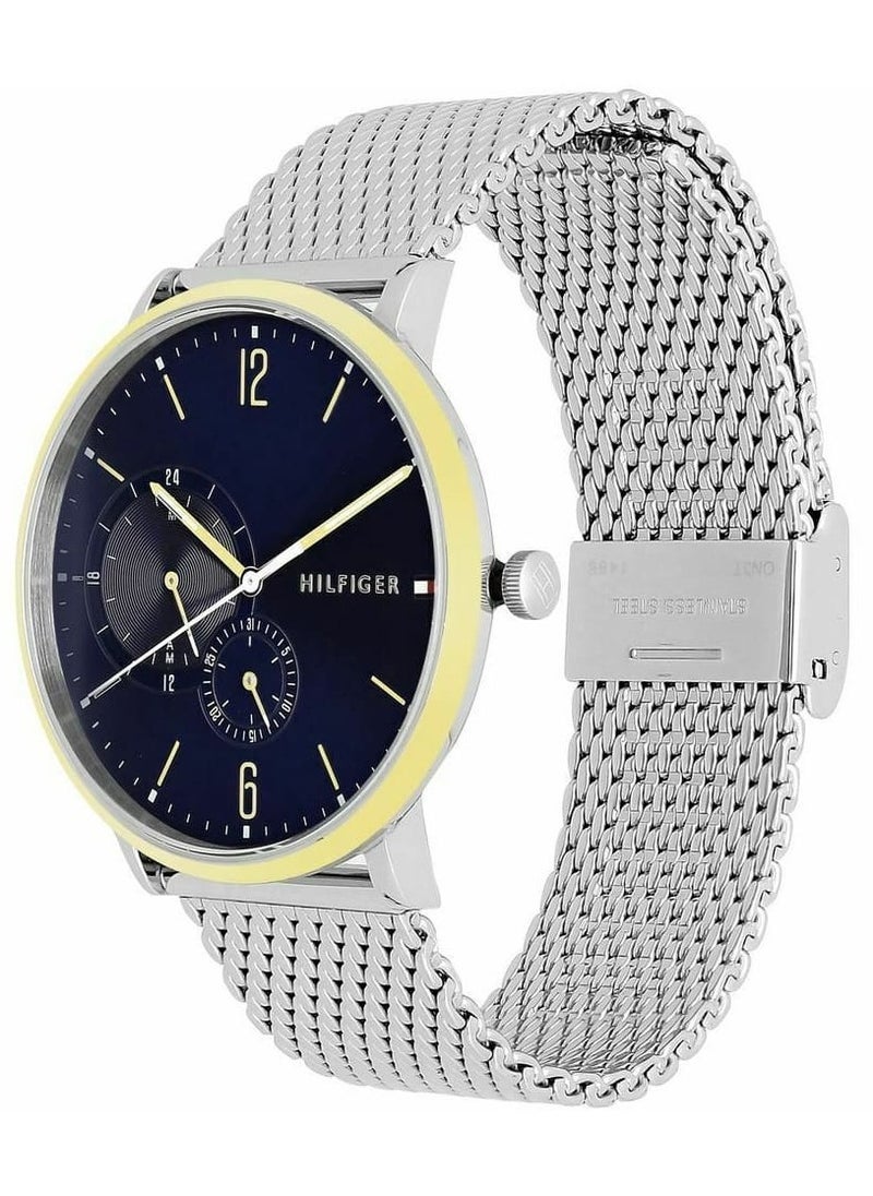 TOMMY HILFIGER - TOMMY HILFIGERMen’s Round Shape Stainless Steel Analog Wrist Watch 40 mm – Silver – 1791505 - Image 1