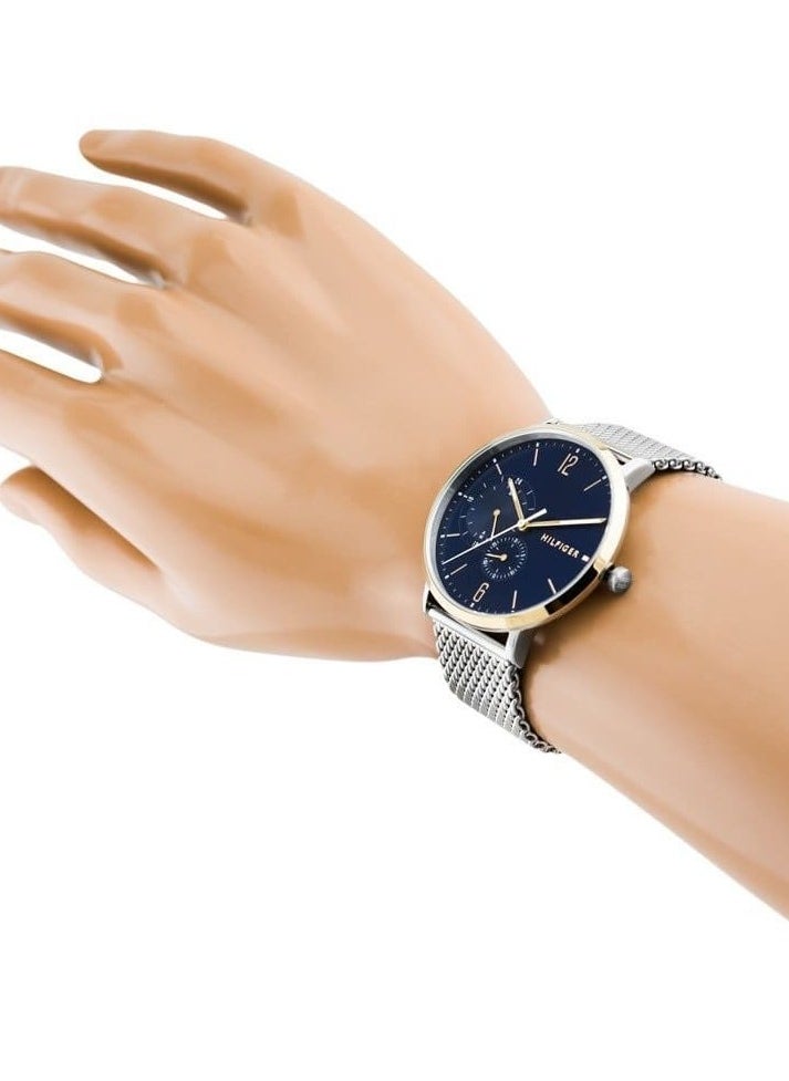 TOMMY HILFIGER - TOMMY HILFIGERMen’s Round Shape Stainless Steel Analog Wrist Watch 40 mm – Silver – 1791505 - Image 1