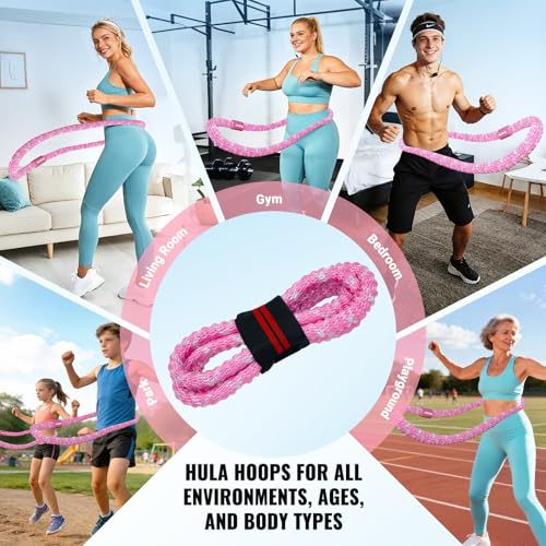 SOHIDAS Soft Hula Hoop for Adults 33lb Weighted Hula Hoops for Women Weight Loss Pilates Equipment Infinity Hoop Soft Spring Weighted Hoop for Adults Women Beginners Kids Home Travel Gym - Image 3