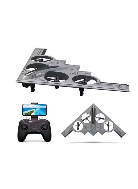4CH RC Airplane Remote Control Drone with HD Camera – B-2 Spirit Stealth Bomber Stunt Plane, 2.4Ghz Foam Aircraft Toy for Kids & Adults, Easy Fly, Headless Mode, 360° Flips, Real-Time Aerial Photography, Durable EPP Foam, LED Lights, Ready-to-Fly Gift