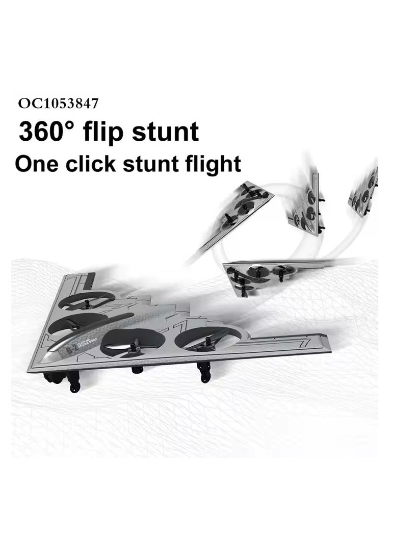 4CH RC Airplane Remote Control Drone with HD Camera – B-2 Spirit Stealth Bomber Stunt Plane, 2.4Ghz Foam Aircraft Toy for Kids & Adults, Easy Fly, Headless Mode, 360° Flips, Real-Time Aerial Photography, Durable EPP Foam, LED Lights, Ready-to-Fly Gift